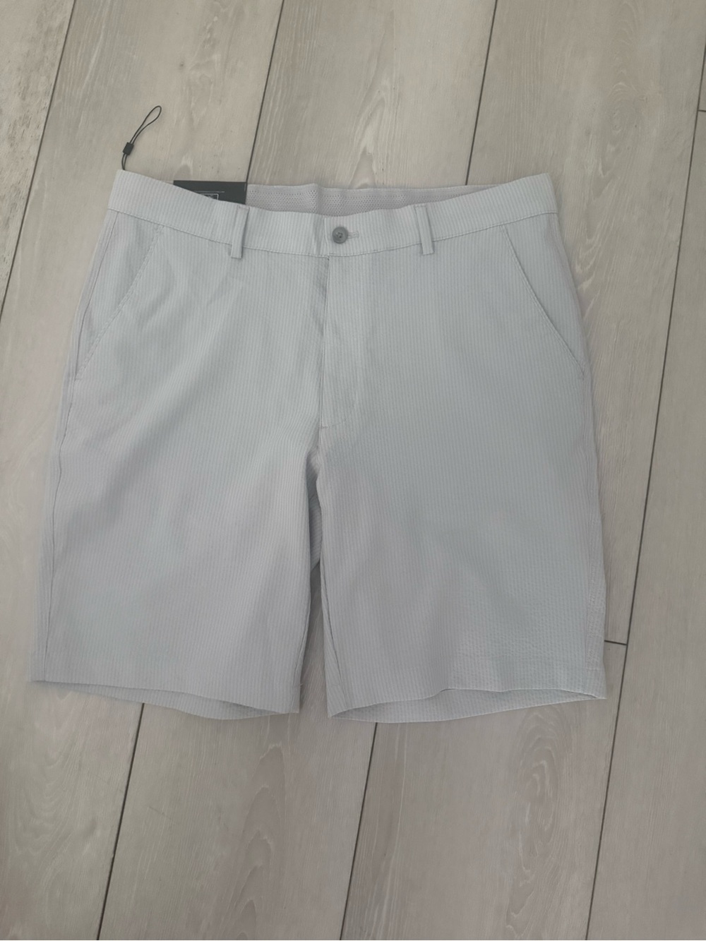 Greg Norman Men's Light Gray Flat Front Shorts - Classic Summer Staple,